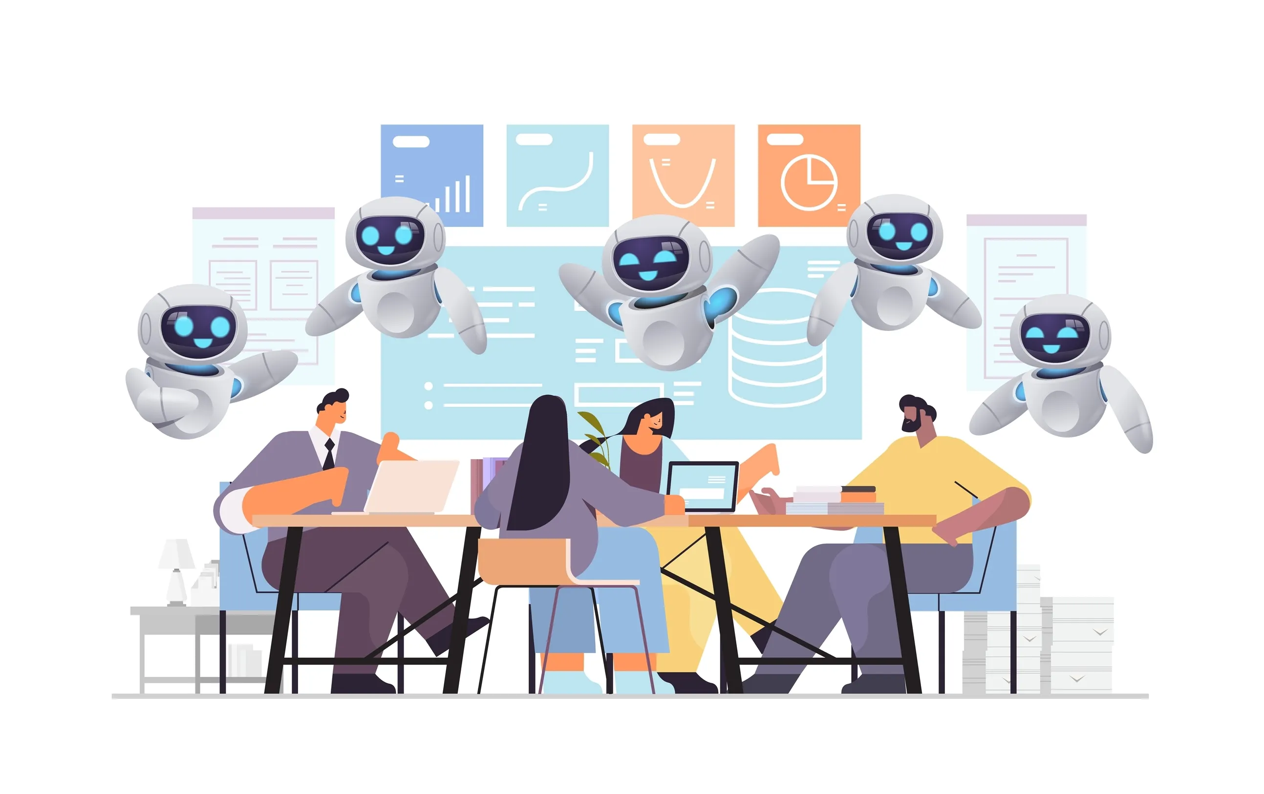 Huge team managing chatbots